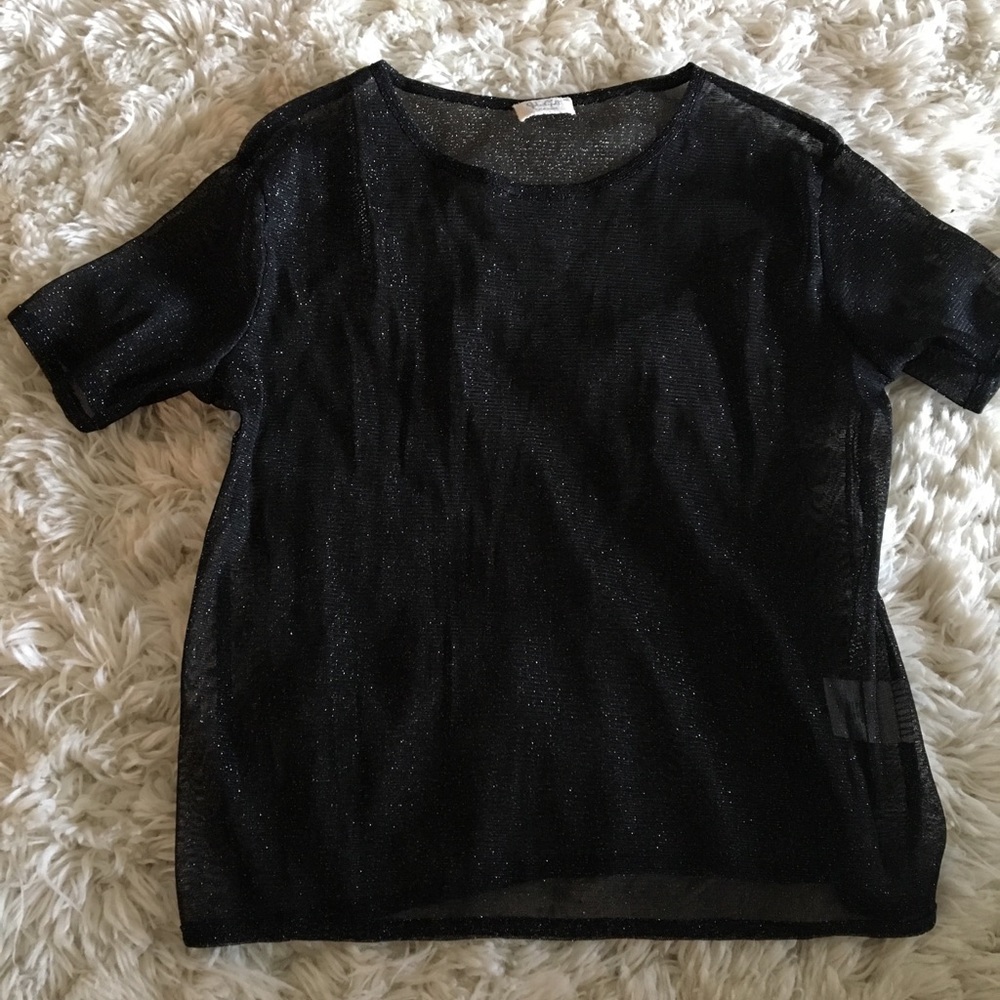 Cute sparkly see through crop top